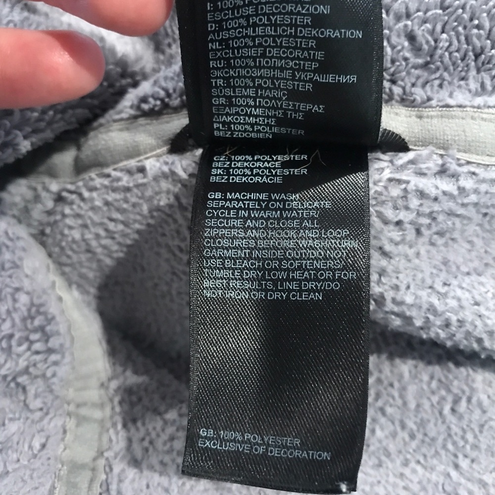 The North Face Grey Osito High Pile Fleece Jacket Zip Front XS - Picture 11 of 12